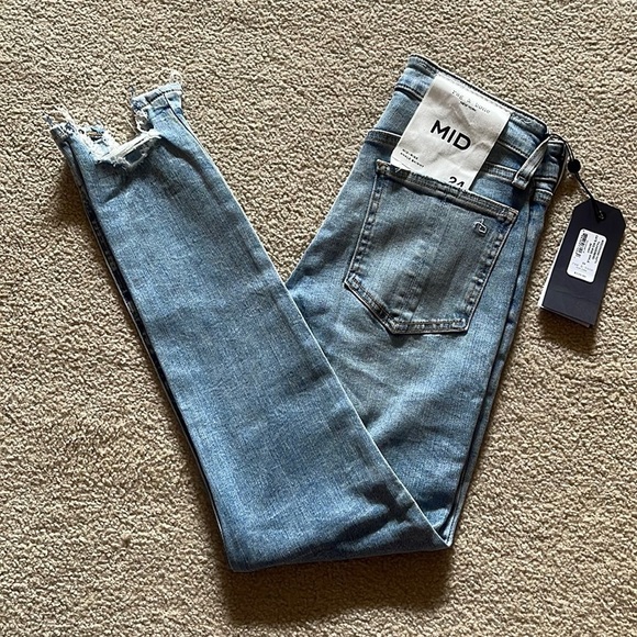 rag & bone Denim - NWT Rag & Bone Cate Mid-Rise Distressed Ankle Skinny Jeans in Thunderbird